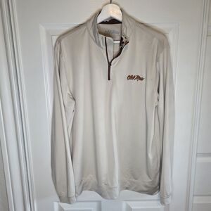 Old Row Men's Beige Pullover Quarter Zip Long Sleeve Ivory Creme Size M